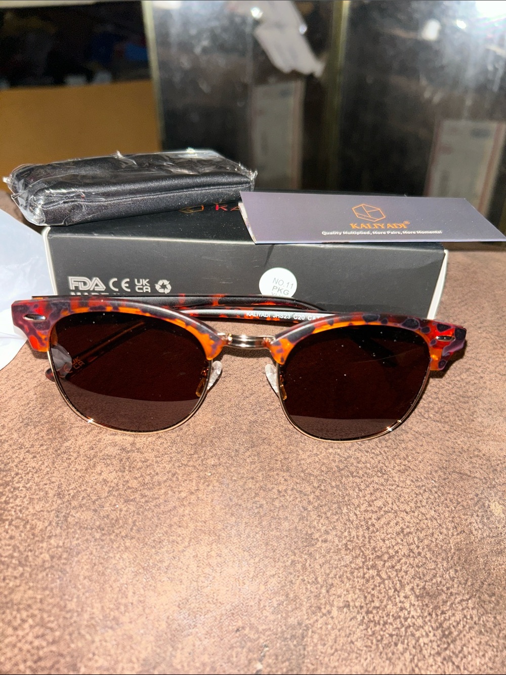 Women's Tortoiseshell Clubmaster Sunglasses - Brown Lenses